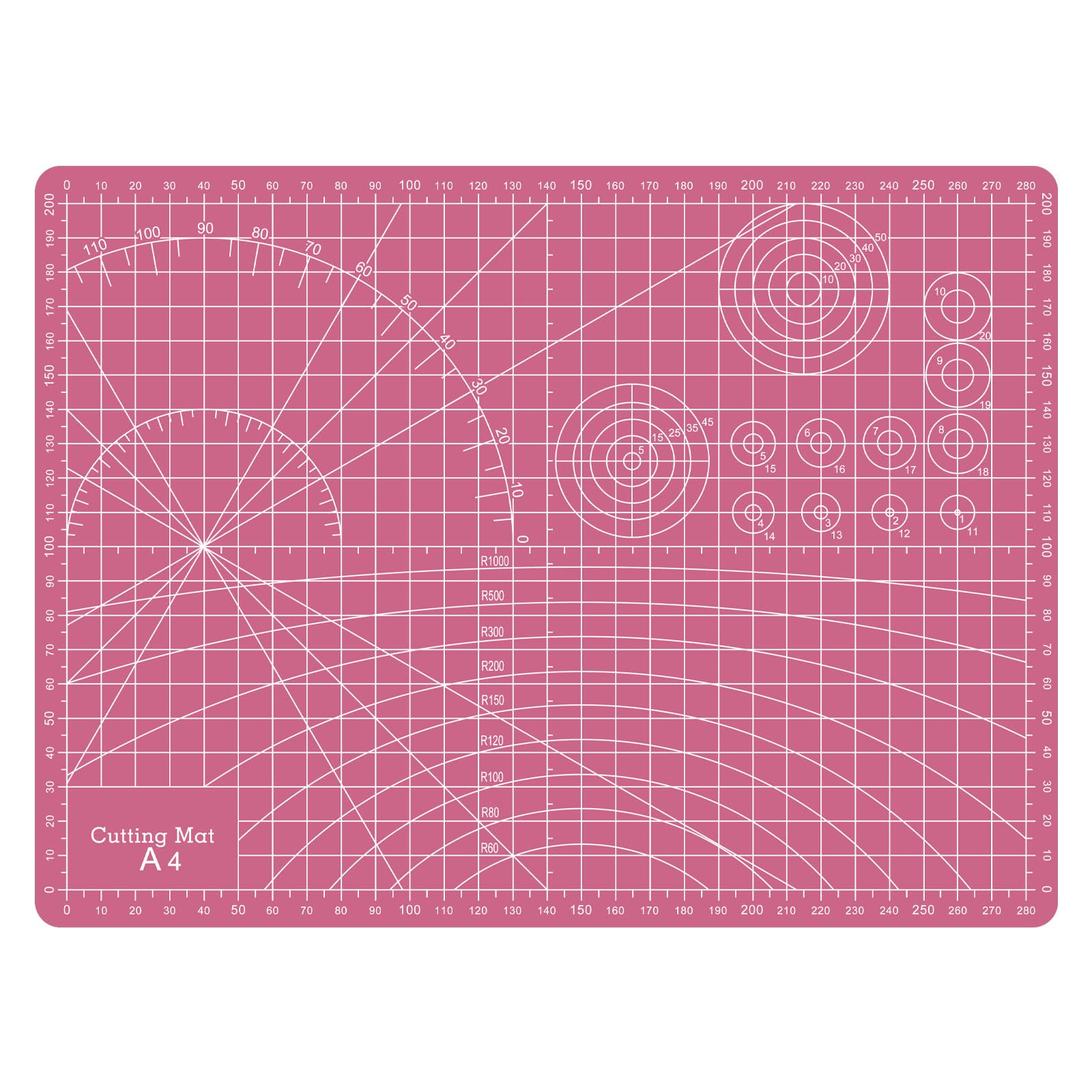 Sewing Cutting Mat 12in x 9in,Small Self Healing Cutting Board A4 Rotary Cutting Mat for Crafts Pink Double Sided Thickened PVC Craft Cutting Board for Quilting Hobby Fabric Precision