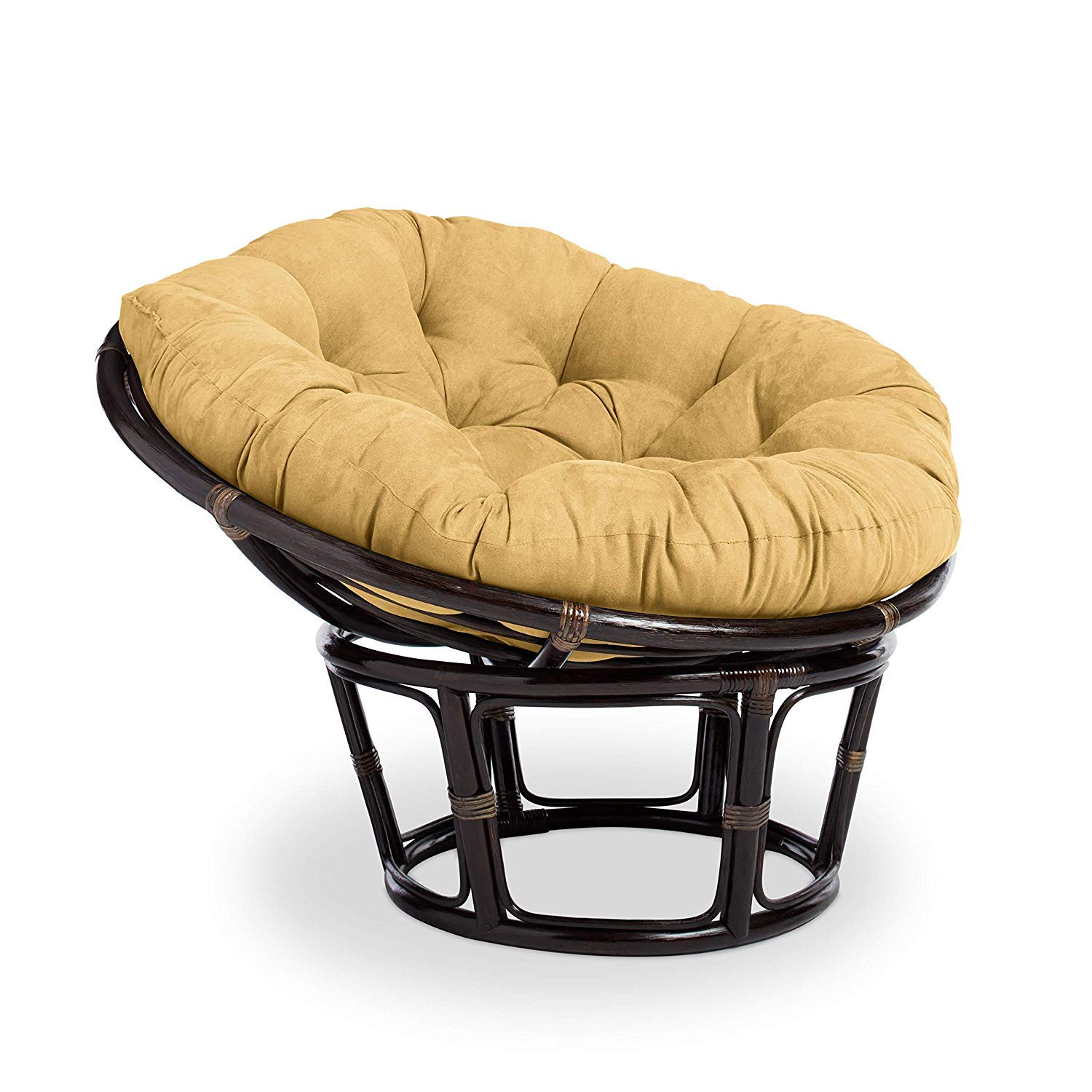 International Caravan Furniture Piece Rattan 42-Inch Papasan Chair with Micro Suede Cushion