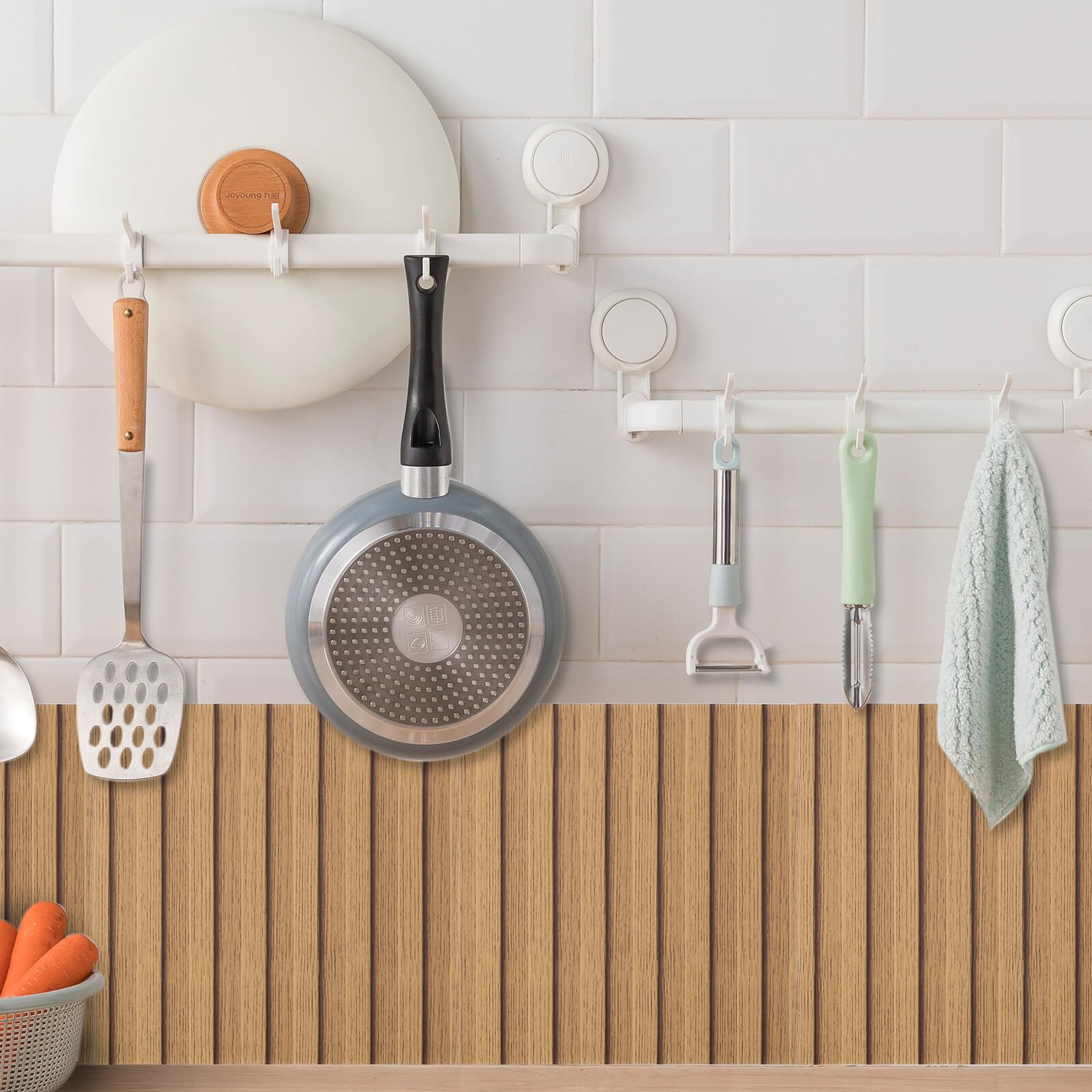 Baluue 30 Pannelli Murali Effetto Legno 30X30 CM Impermeabili in Pet Autoadesivi Stacca e Attacca per Decorazione Pareti Bagno Cucina Soggiorno Ristrutturazione Casa