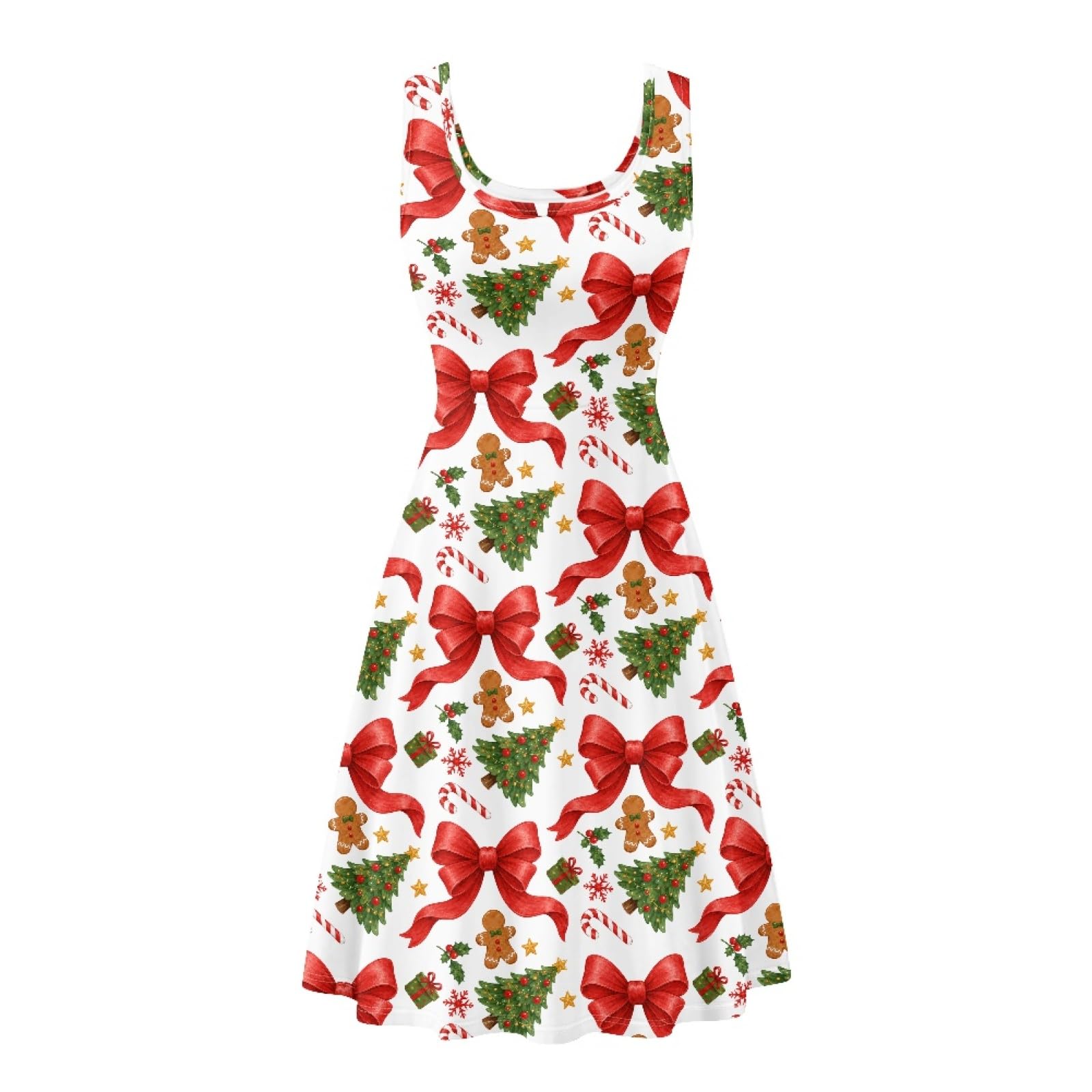 Dreaweet Casual Sleeveless Dresses for Women Girls, Round Neck Tank Dresses with Pockets Summer Sundress Size XS-4XL