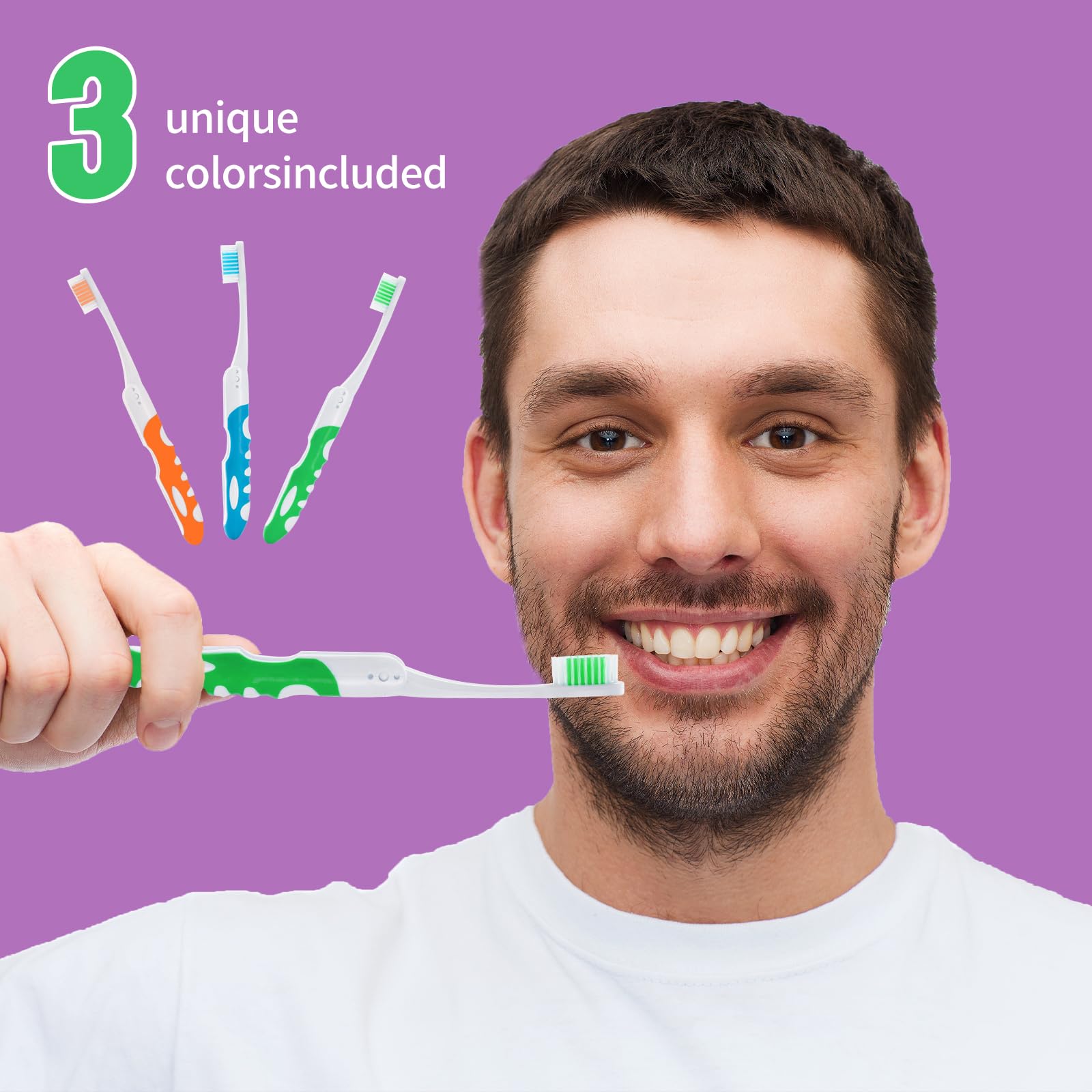 Cepillo de dientes plegable portátil de viaje, montañismo al aire libre, camping, cepillo de dientes mediano 3 paquetes. 5
