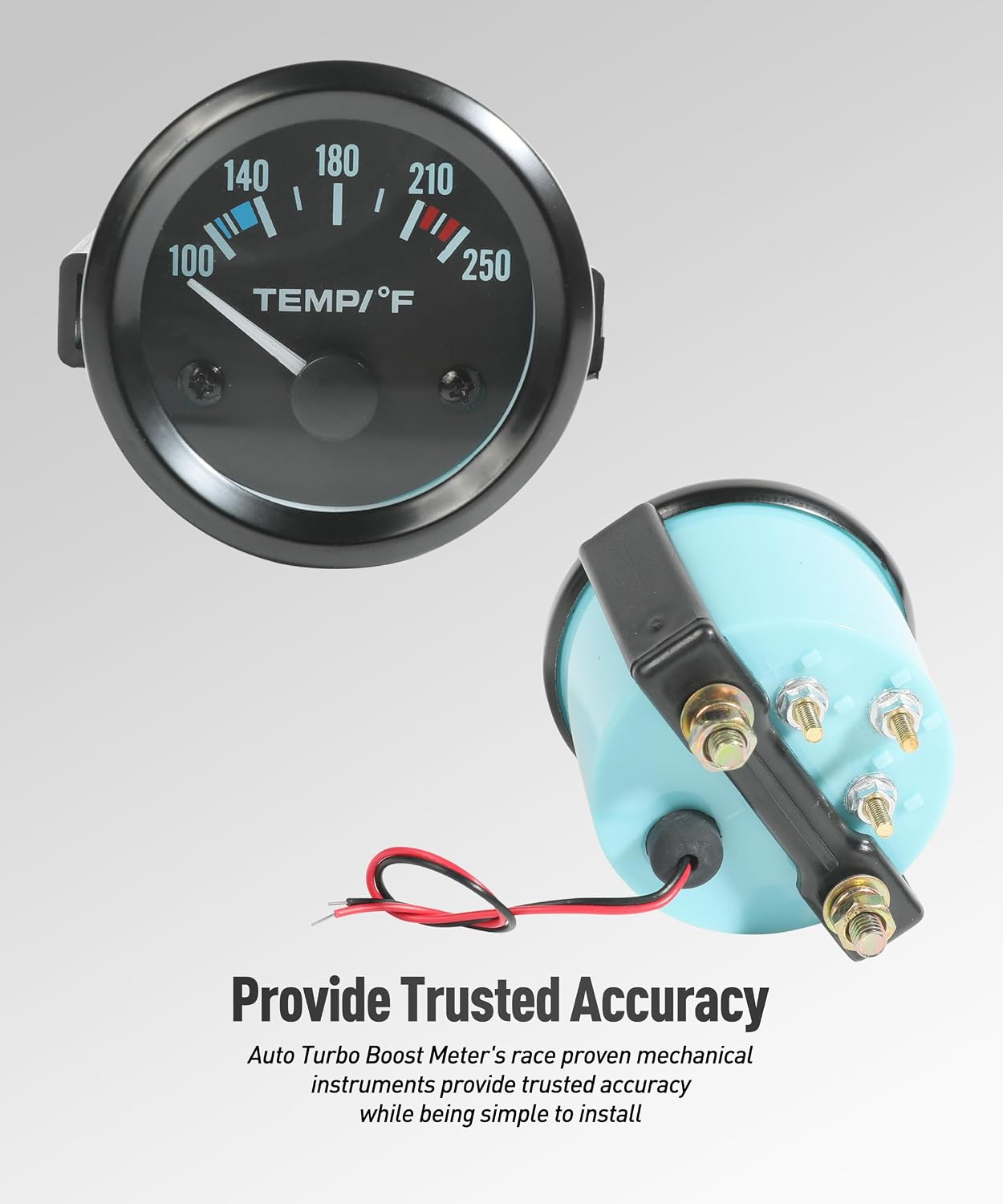 Water Temp Gauge,Car Accessories,Universal 2" 52mm Temperature Gauge for Car,Automotive Water Temperature Gauges with Led Backlight,Suitable for Most Cars,Ships,Motorcycles
