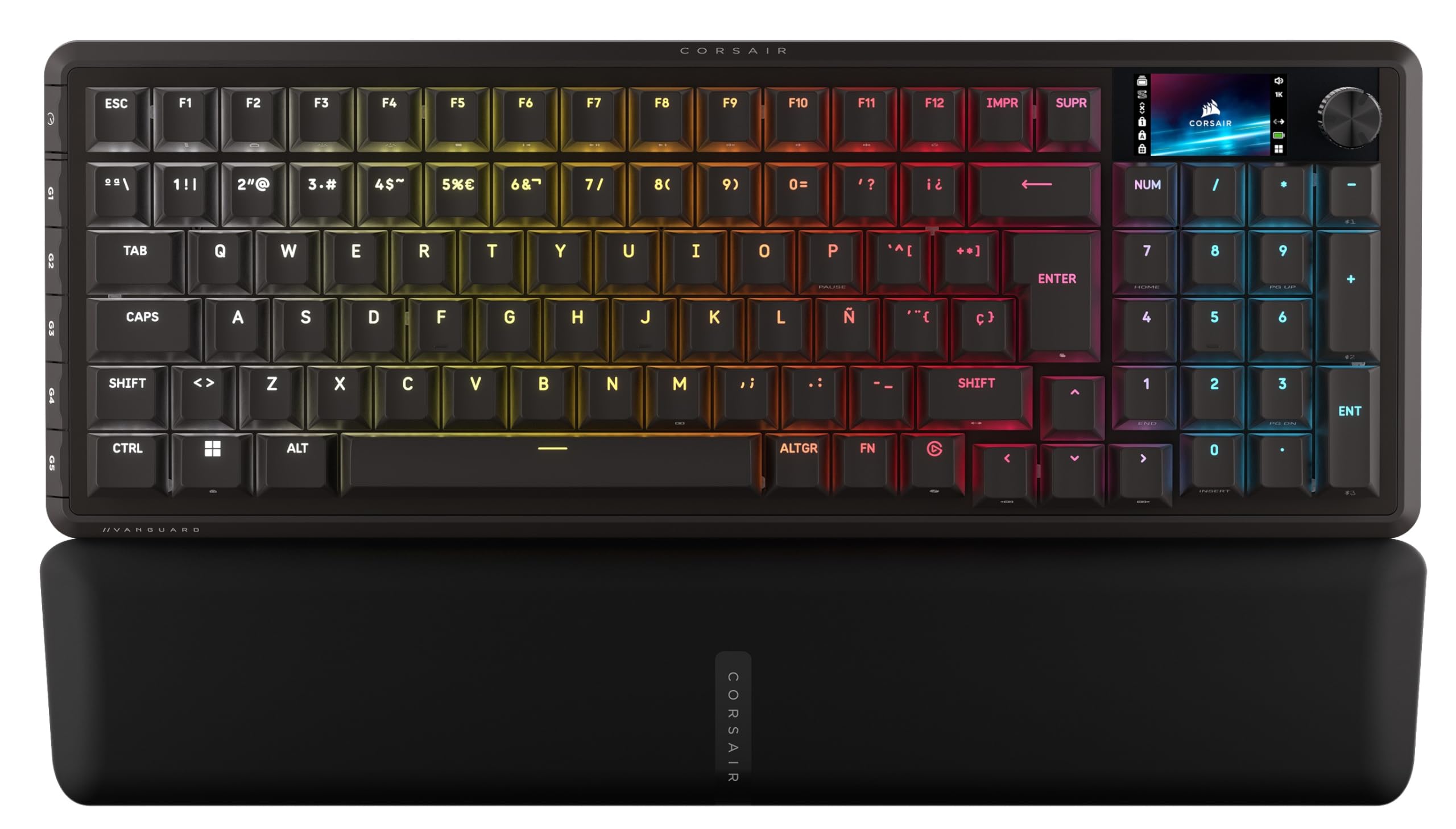 Corsair Vanguard 96 Wireless Mecánico RGB Teclado Gaming – Negro | QWERTY Español, Formato 96%, Switches MLX Hot-Swap, Hyper-Polling 8000Hz, Integración Stream Deck, FlashTap SOCD