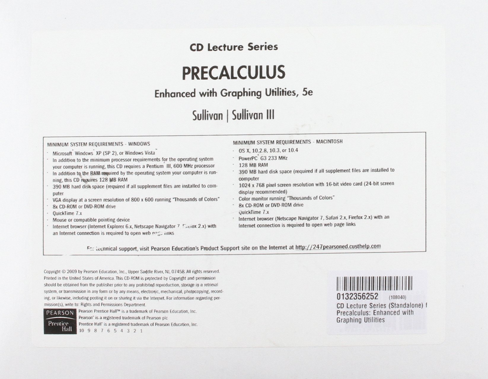 CD Lecture Series (Standalone) for Precalculus: Enhanced with Graphing Utilities