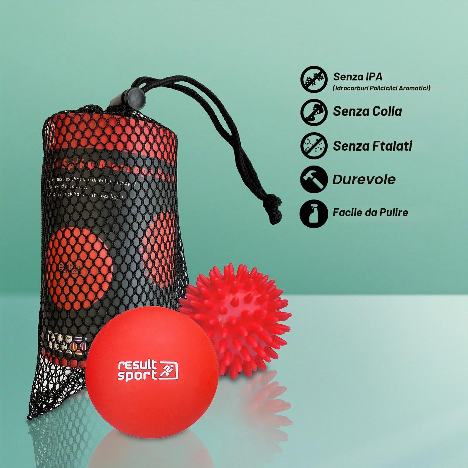 ResultSport Lacrosse & Spike Massaggio Ball Set, Recupero Fascite Plantare, Massaggio Punto di Trigger, Sollievo miofasico del tessuto profondo (Blu)