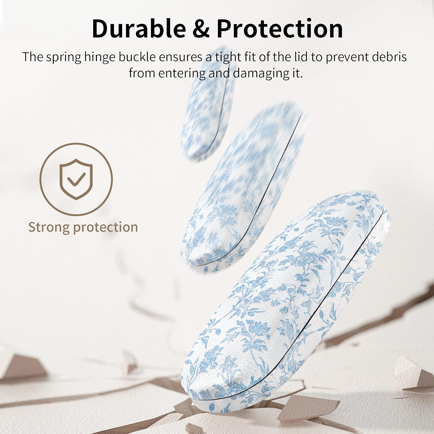 Glasses Case Hard Shell, Leather Protective Case for Sunglasses with Cleaning Cloth, Cute Eyeglass Cases for Women image 5