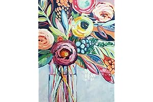 TISHIRON 5D Diamond Painting Abstract Flowers: Immerse in a Canvas of Crystal Radiance