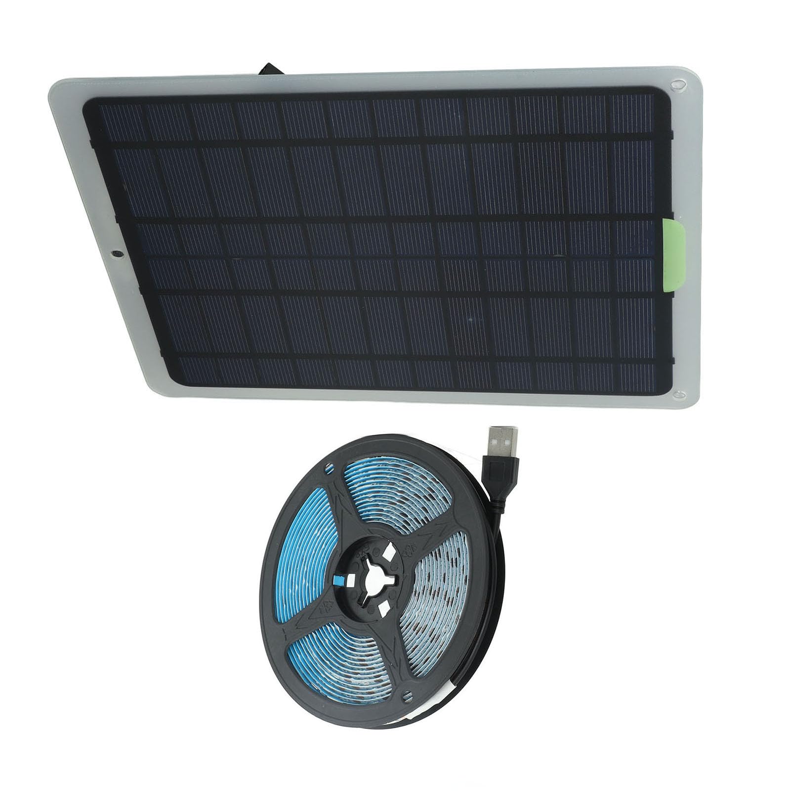 Generic Tira de Lámpara de Cultivo LED de 20W para Crecimiento de Plantas Solares para Invernadero, Luz de Plantas Morada y Azul Impermeable IP65 de 9,8 Pies para Siembra de Balcón en el Hogar