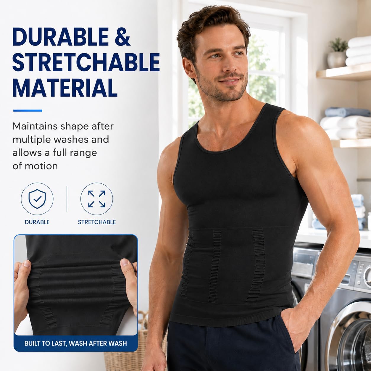 Gynecomastia Compression Shirts, Mens Slimming Body Shaper Vest, Tummy Control Undershirts