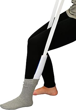 NOVA Sock & Stocking Aid for Seniors Soft Terry Cloth, Flexible Easy-On Sock Helper with Long Pull Straps for Elderly, Disabled & Limited Mobility