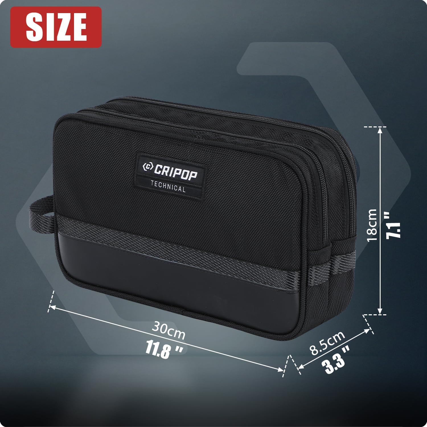 Zipper Tool Pouch Bag, 12 x 7-Inch Dual Compartments Heavy-Duty Small Tool Bag, Multipurpose Tools Storage Organizer for Tools and Crafts