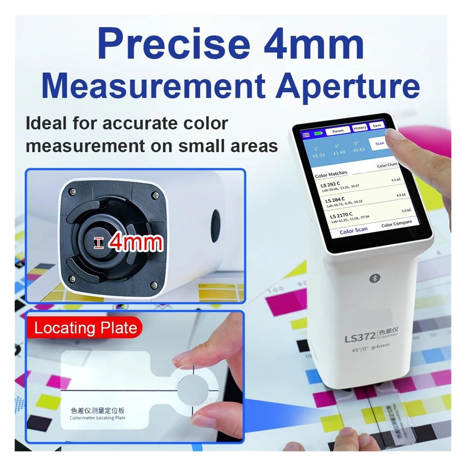Tester for la differenza cromatica con apertura da 4 mm colorimetro digitale LS372 Operazione semplice