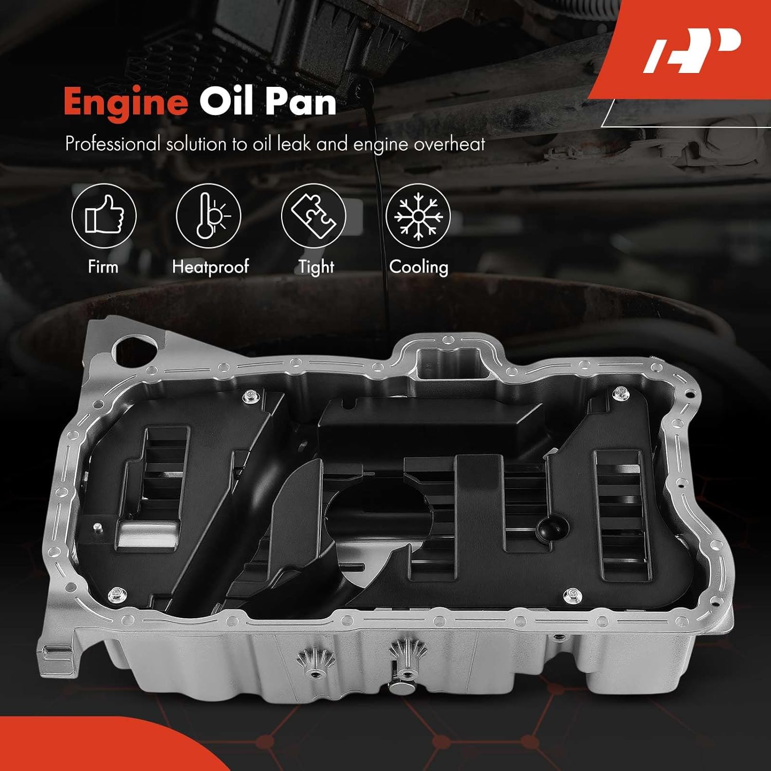 A-Premium Engine Oil Pan with Drain Plug Compatible with Volkswagen Passat 2006-2010, Passat CC 2010-2010, CC 2009-2010, 3.6L, GAS, Replaces 03H103601J
