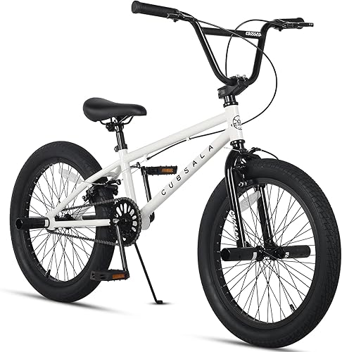 Miniatura 28 de Freestyle BMX Bike, 18 20 Inch Kids Bicycle for 5-13 Years Old Kids and Beginner Level Rider, Multiple Colors Blanco,Negro -,Negro con neumáticos