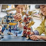 LEGO Ninjago Les Robots Titan Jumeaux - Jouet Ninja avec 2 Figurines & 3 Minifigurines Dont Kai & NYA - Décoration de Chambre d'enfant - Cadeau d'anniversaire pour Garçon Ado ou Fan dès 12 Ans 71870 - 2