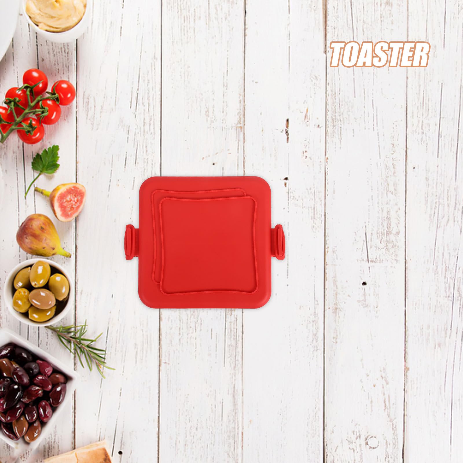 Prensa para Sándwiches de Silicona Roja para Microondas, Cocina y Desayuno