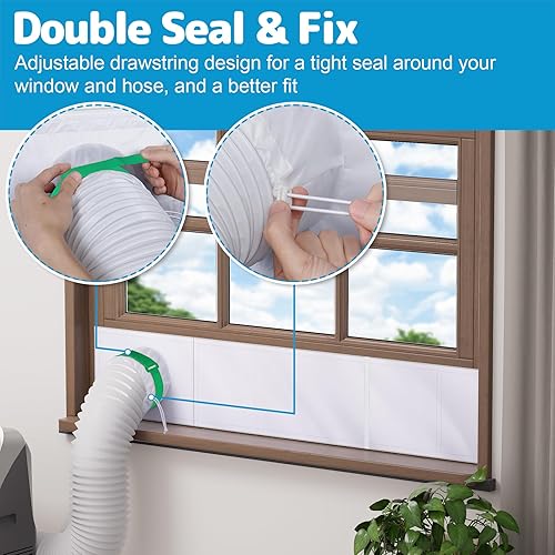 Miniatura 6 de Air Jade Kit de ventana de aire acondicionado portátil, kit de sellado de ventana aislado con ventilación de malla, kit de ventilación de CA