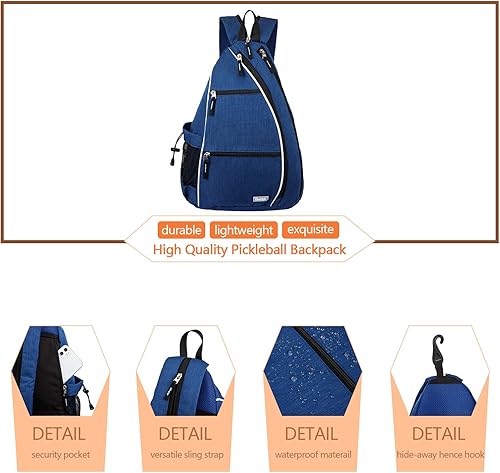 Miniatura 3 de Mochila de Pickleball Sucipi - Mochila de Pickleball para Hombres y Mujeres, Bolsa de Hombro Ajustable con Gancho para CercaGran CapacidadBolsillo