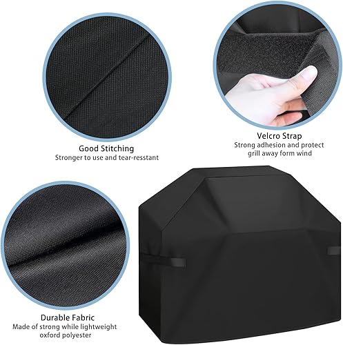 Vista 58 de Cubierta para parrilla Weber SmokeFire EPX6 de 65 pulgadas para parrilla de pellets de leña, resistente al agua, para exteriores, accesorios