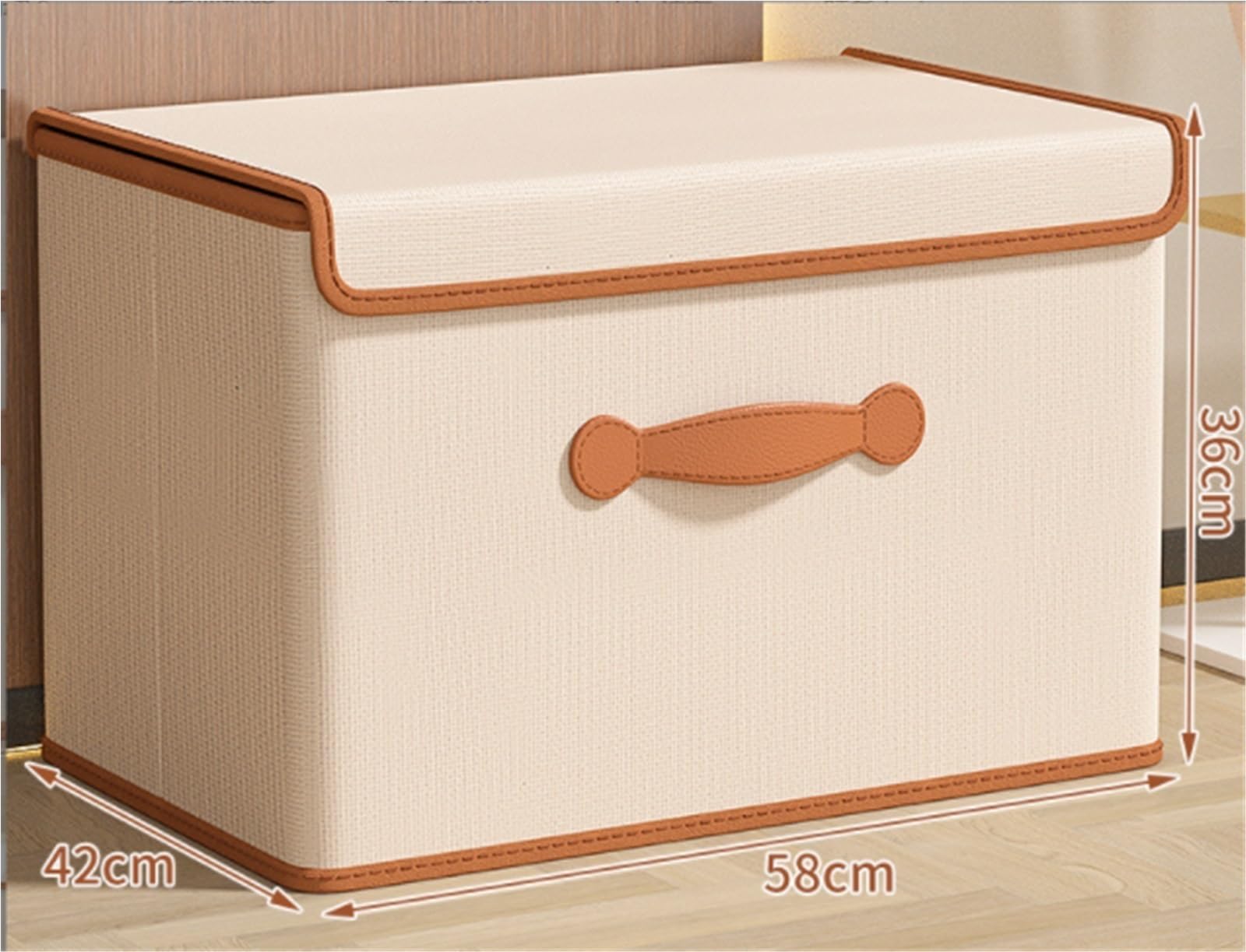Bolsas Almacenaje Ropa Caja De Almacenamiento Plegable For Guardarropa con Tapa, Caja De Almacenamiento De Ropa con Asa Organizador Armario para Edredones(56cm)