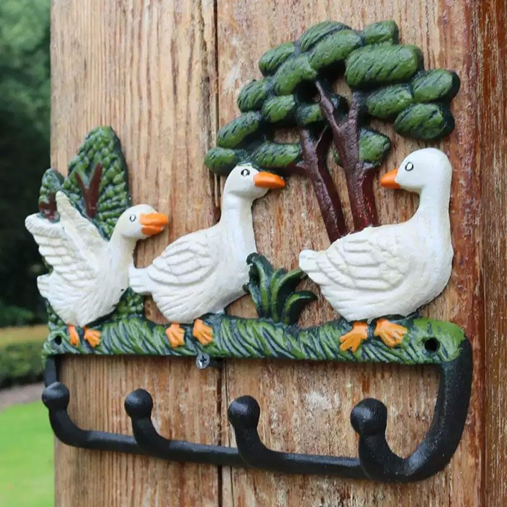 Ganci appendiabiti da parete in ghisa, ganci decorativi da parete rustici for interni ed esterni for appendere cappotti, chiavi, porta attrezzi