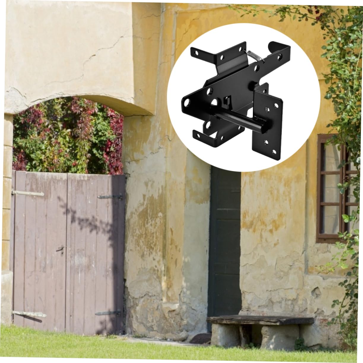 Loquet Autobloquant Noir en Fer pour Porte Métallique, Installation Rapide