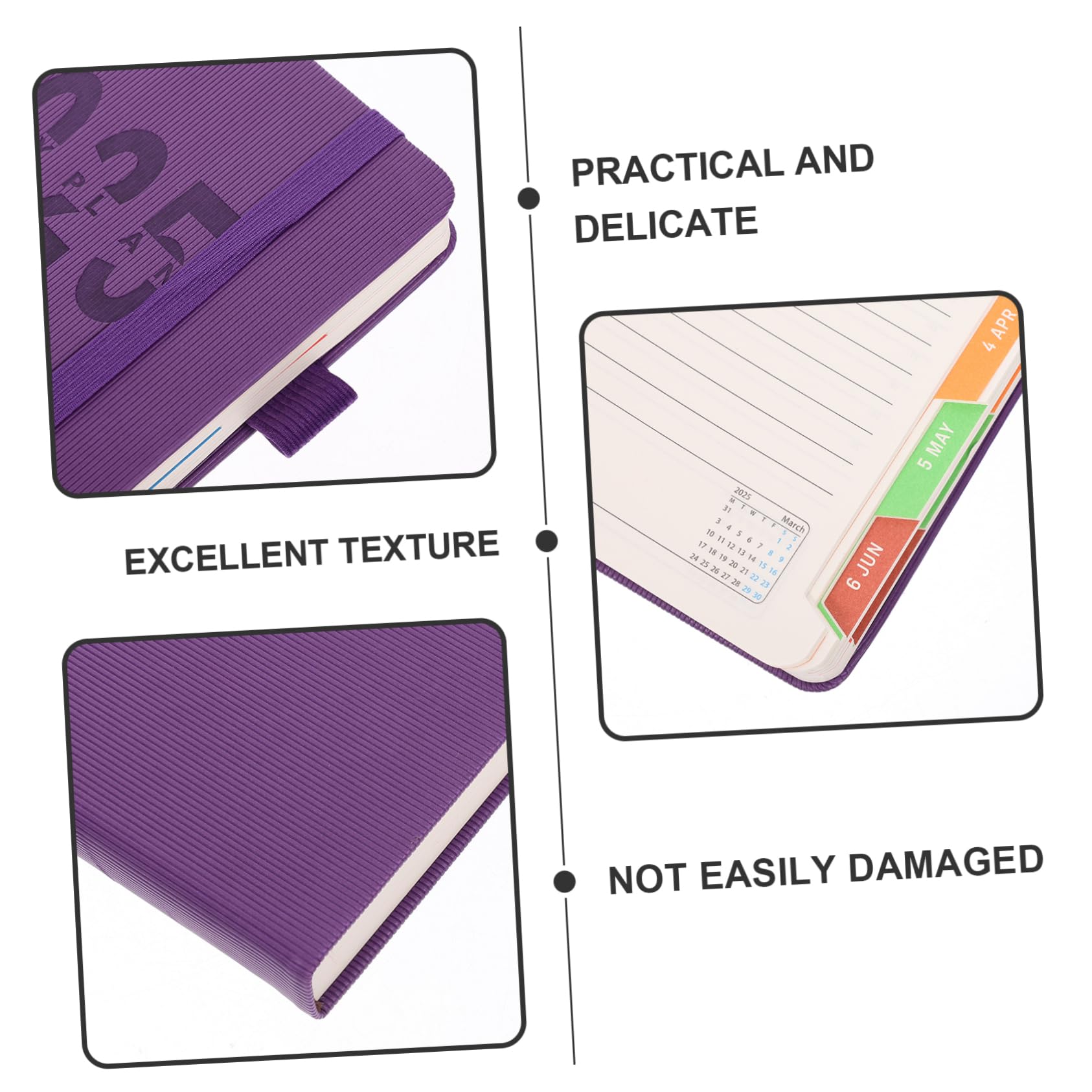 Happyyami Agenda Planer Hardcover mit Integriertem Stifthalter Eleganter Monats und Wochenplaner für Büro Studium und Reisen für Organisation und Terminplanung