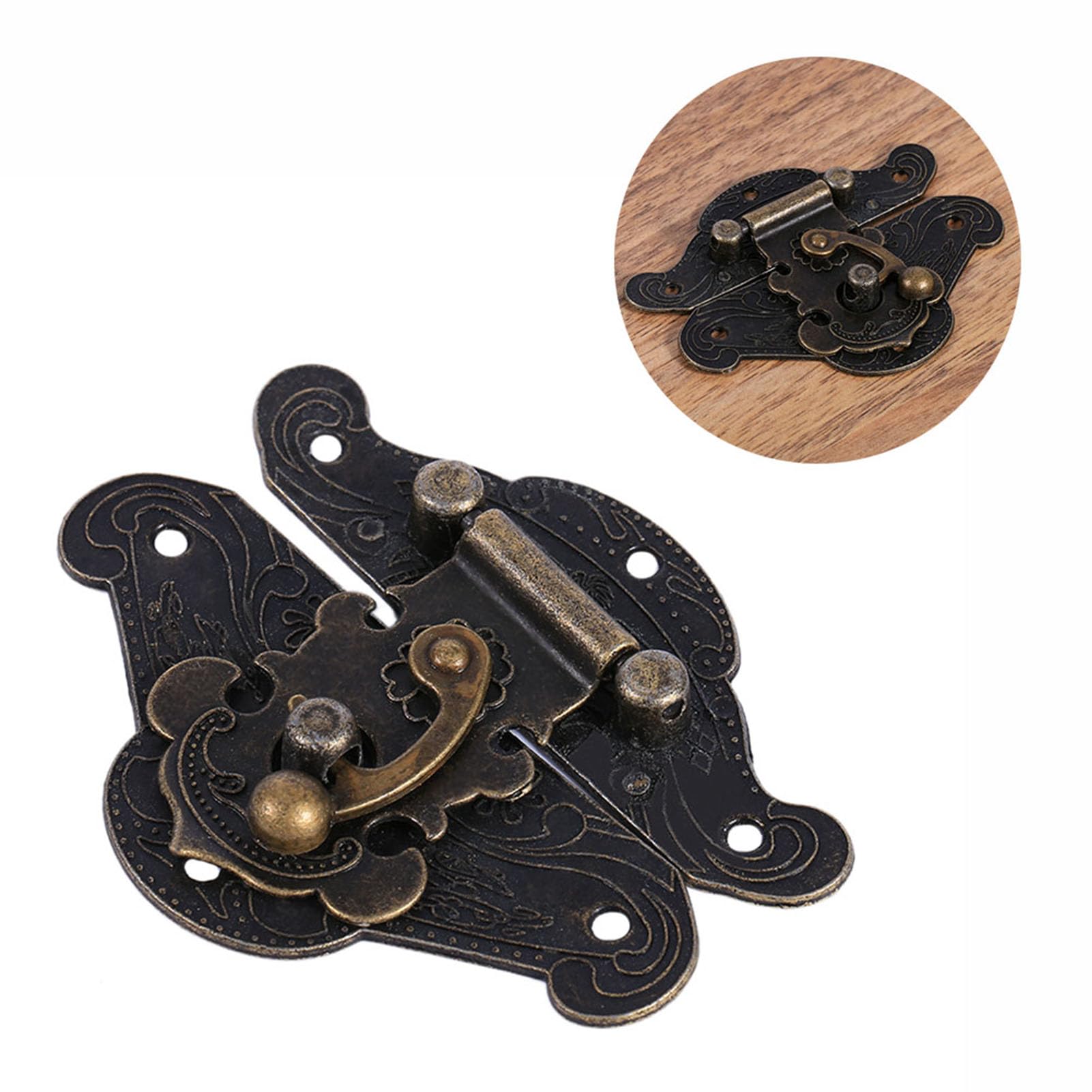 KooingTech Vintage Latch Hasp Clasp Lock, Antique Retro Vintage Decorative Latch - Image 2