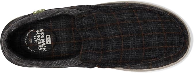 Sanuk Sidewalk Surfer Lite 2 SL Plaid Black 7 D (M)