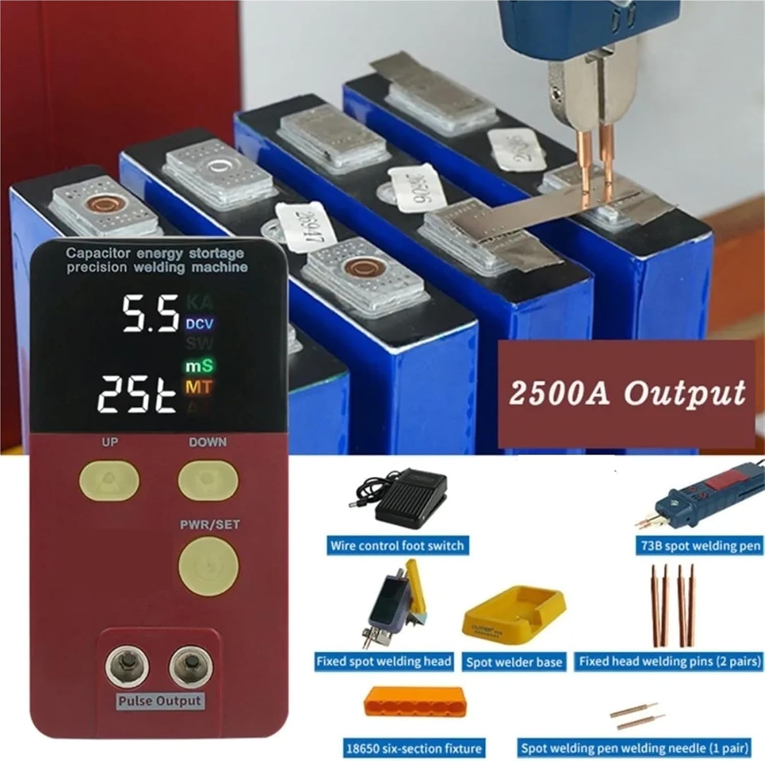 12 kW spawarka punktowa z baterią, pojemnością do przechowywania, do czystego niklu 0,2 mm i 0,1 do 0,3 mm, 1800 A, do użytku domowego.
