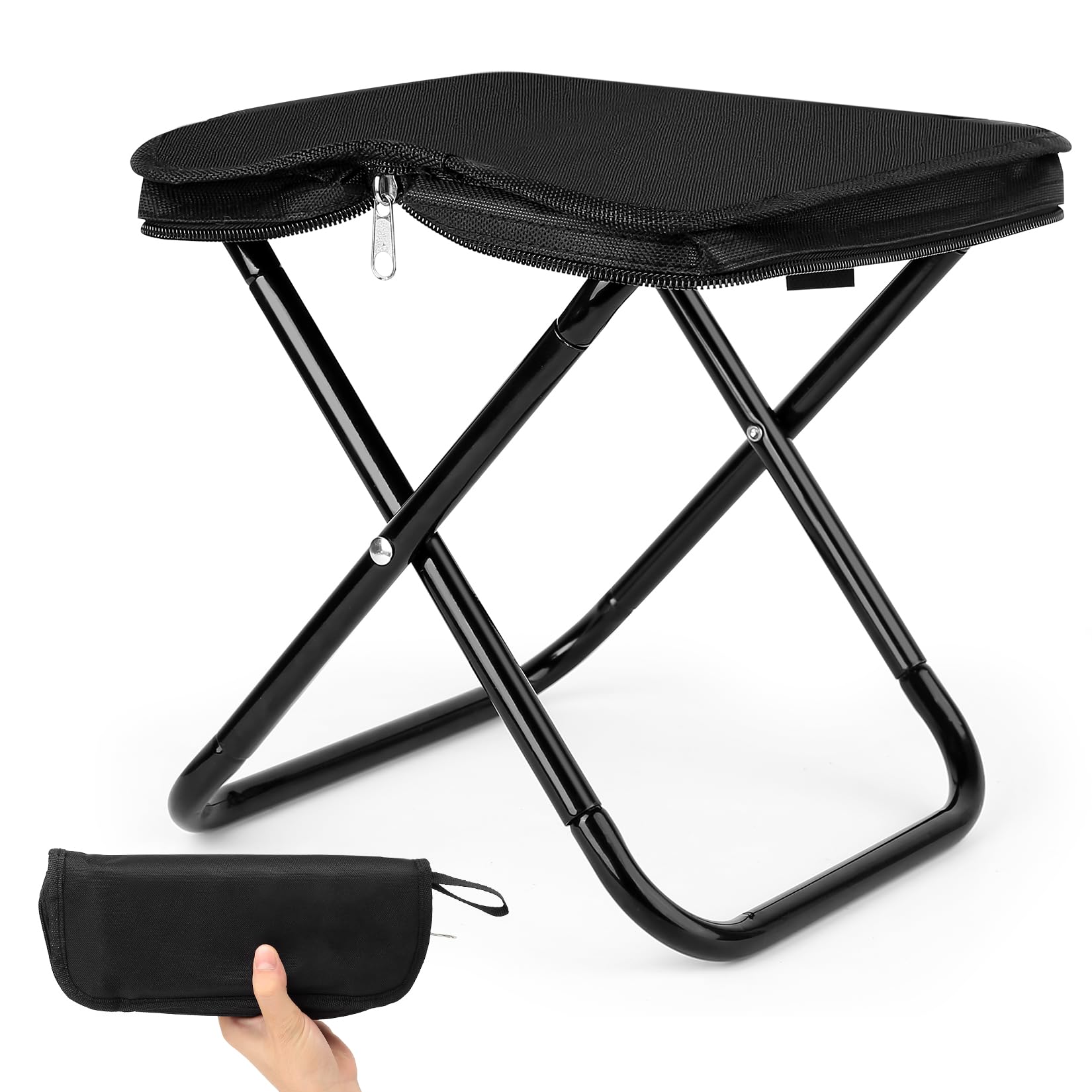 Portable Folding Stool, Lightweight Portable Small Folding Chair, Folding Stool, Seat Chairs Folding Stools Portable for Camping, Fishing, Beach, Hiking, Outdoor Garden, Supports 120 kg