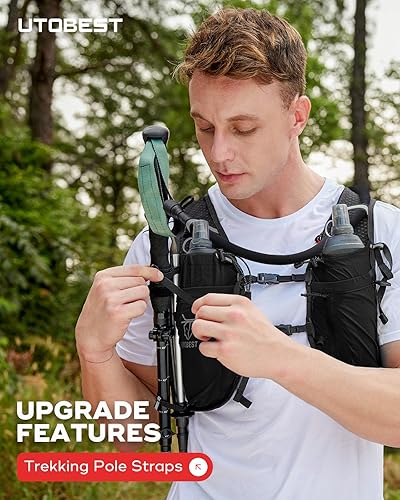 Miniatura 3 de Chaleco de hidratación mejorado para correr, 10 L, mochila para correr para mujeres y hombres, almacenamiento multifuncional, chaleco de agua