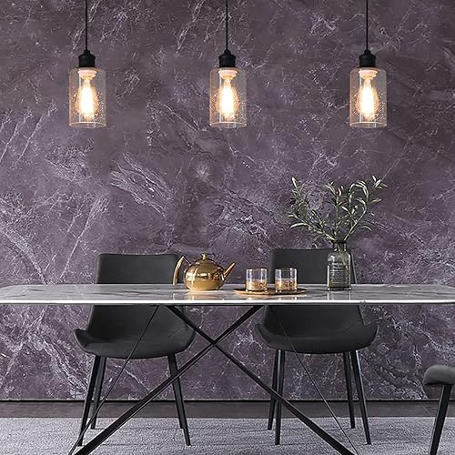 Miniatura 3 de Clear Seeded Glass Cylinder Lamp Shade 2 Pack, Lighting Fixture Replacement Globe Cover for Chandelier Pendant Light Wall Sconce, 1 5/8 inch Fitter