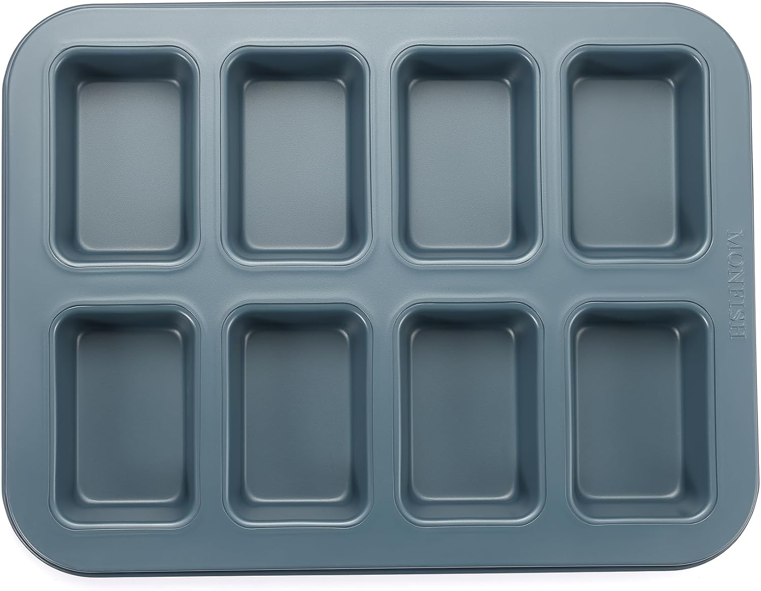 Monfish Mini loaf pan 8 cativy Small Rectangle brownie cake pan Carbon Steel Royal blue blue haze