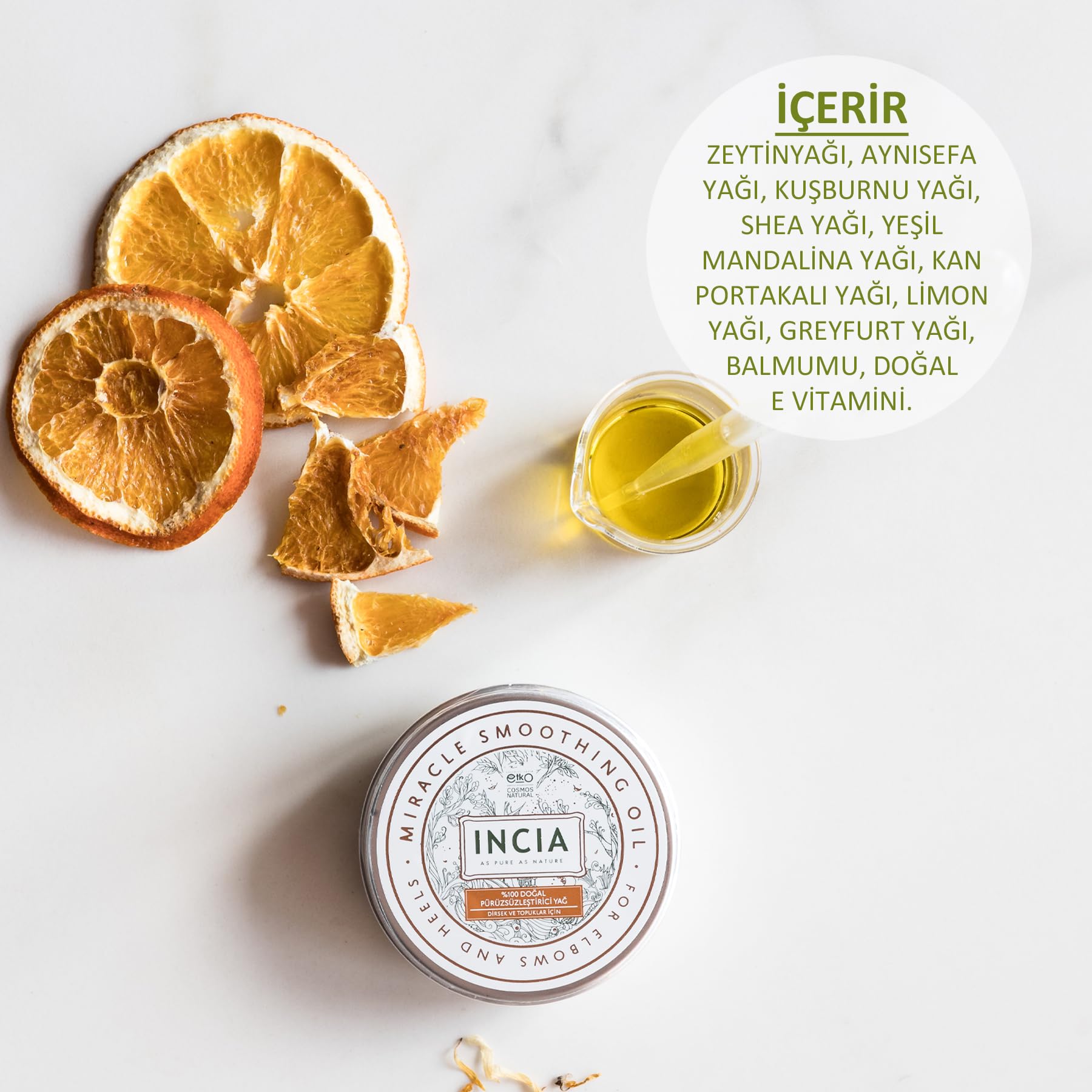 Incia%100 Pürüzsüzleştirici Yağ Dirsek ve Topuklar İçin 50ml