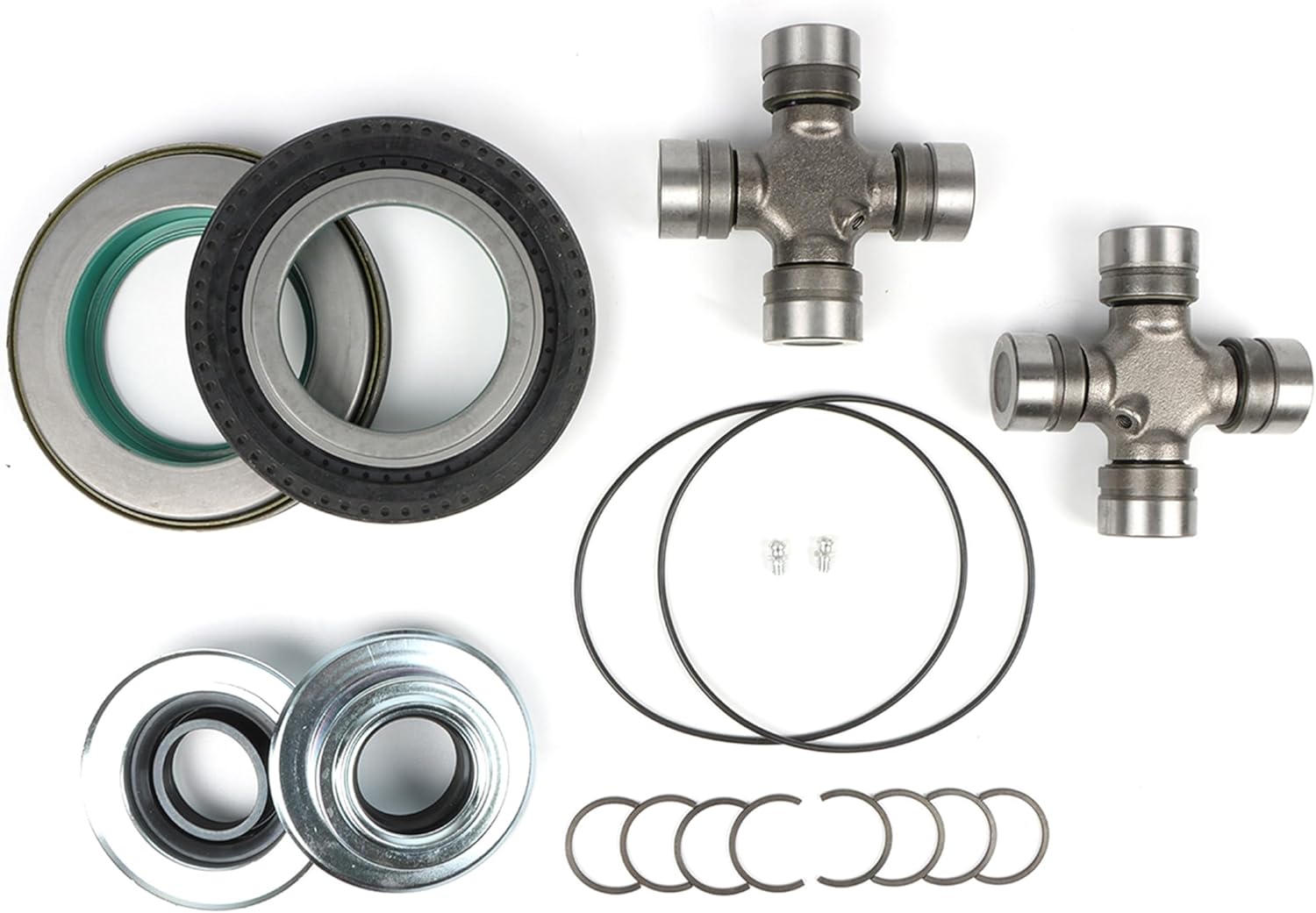 2014835 Front Axle Seal And Greaseable U Joint Kit, Suitable for F250 F350 Super Duty Dana Super 60 Includes Outer O Rings/Tube Seals/Dust Seals/U Joints Replaces# 54983 25-332X SPL55-3X
