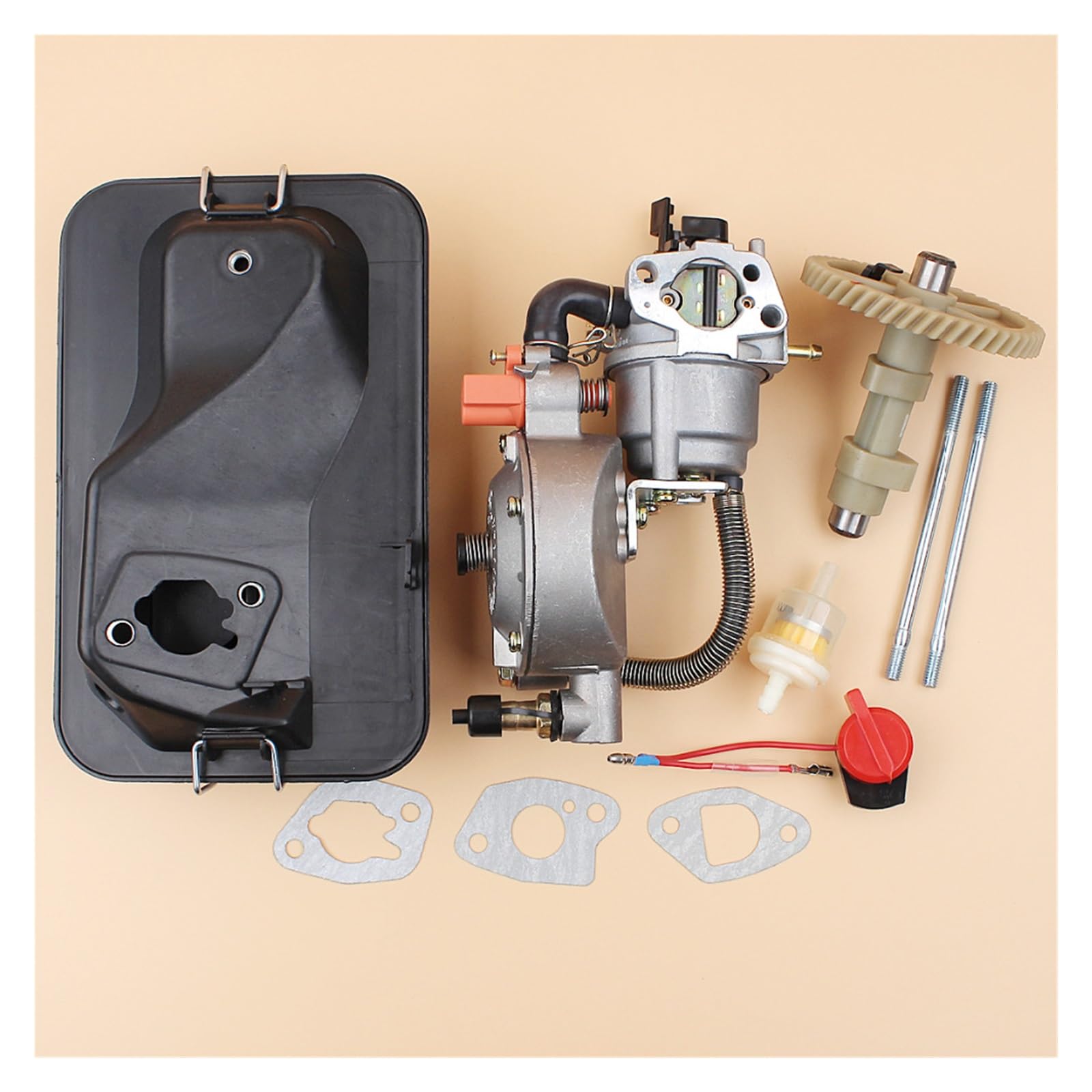 1 Juego de perno de carburador de Gas, carcasa de filtro de aire, Kit de árbol de levas apto for GX160 GX200 168F 5.5HP 6.5HP, piezas de generador de gasolina de motor