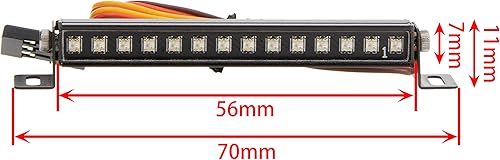 Miniatura 3 de DKKY SCX24 - Barra de luz de techo para AXIAL SCX24 Bronco C10 JLU Gladiator Deadbolt 124 RC Crawler Upgrades, 14 cuentas + 8 modos de iluminación
