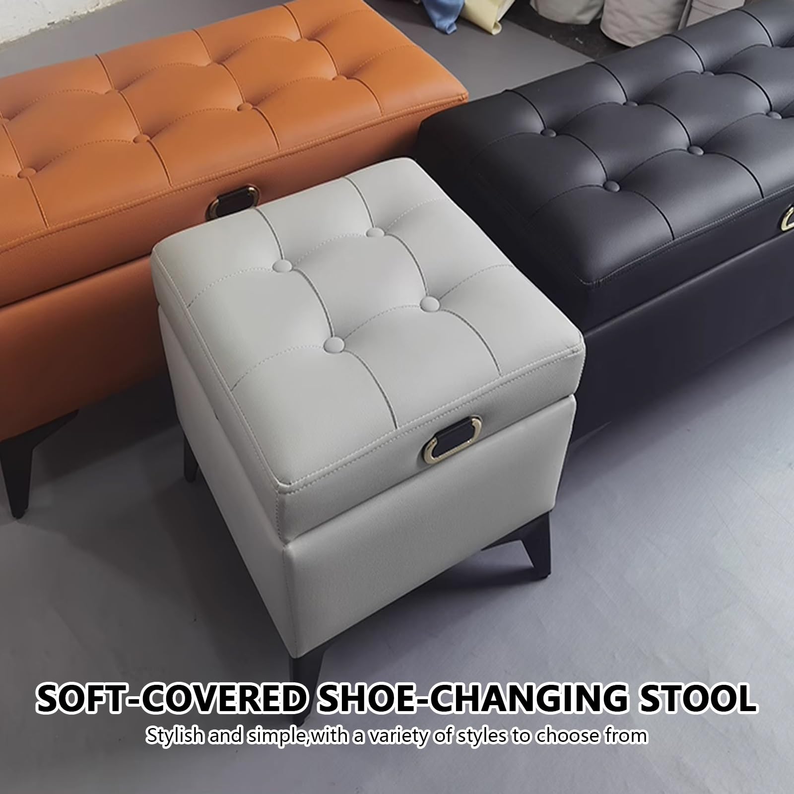 Moderno Panca per Divano,Pouf con cuscino,Panca Contenitore Camera Fondo Letto,Panca per scarpe per Uso Domestico,scarpiera ingresso,Panca Imbottita con Gambe per Ingresso,portascarpe salvaspazio.