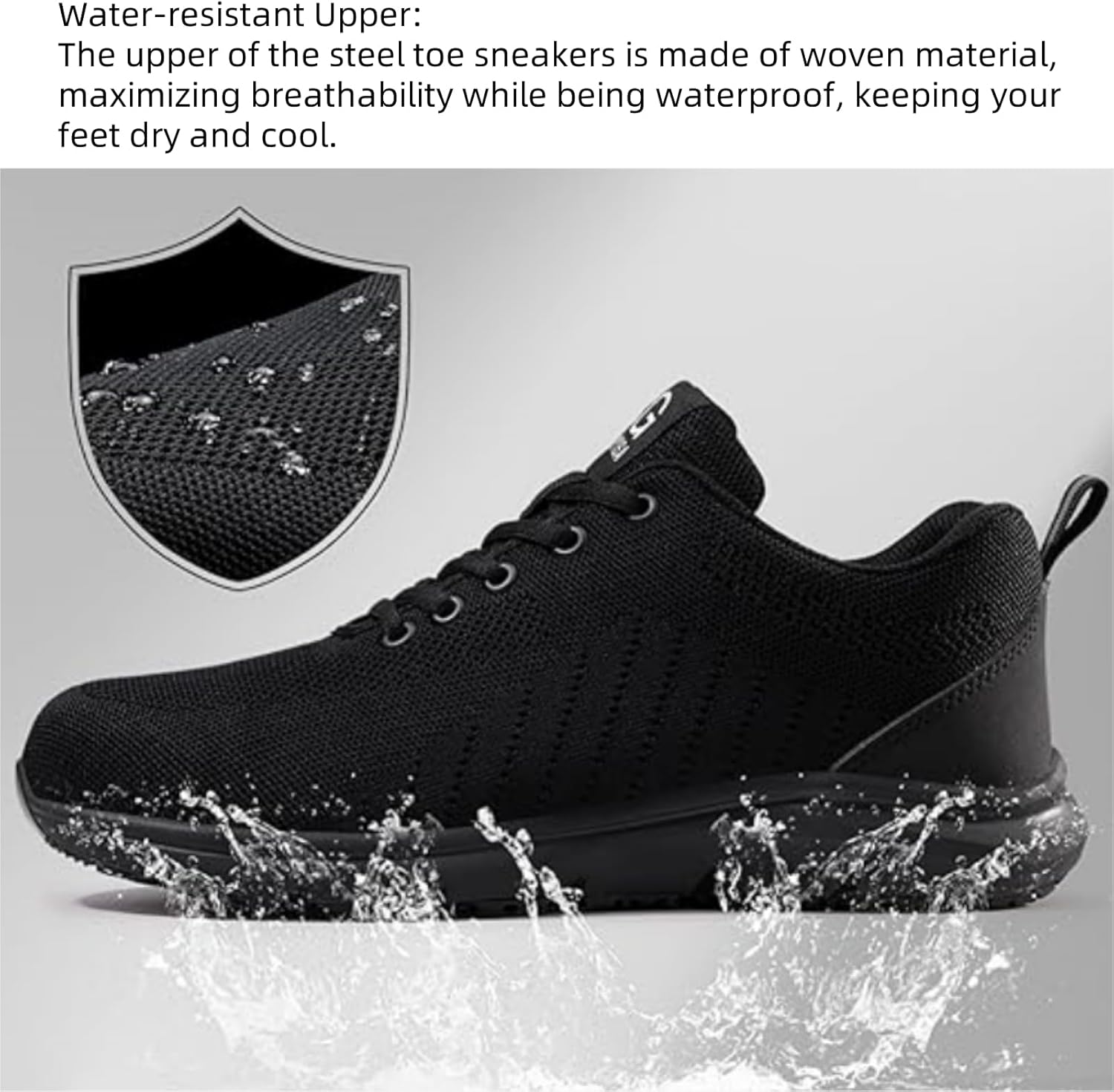 Steel Toe Shoes for Men, Lightweight Work Shoes,Construction Industrial Work Safety Boots, Comfortable Steel Toe Sneakers for Men Women - Image 3