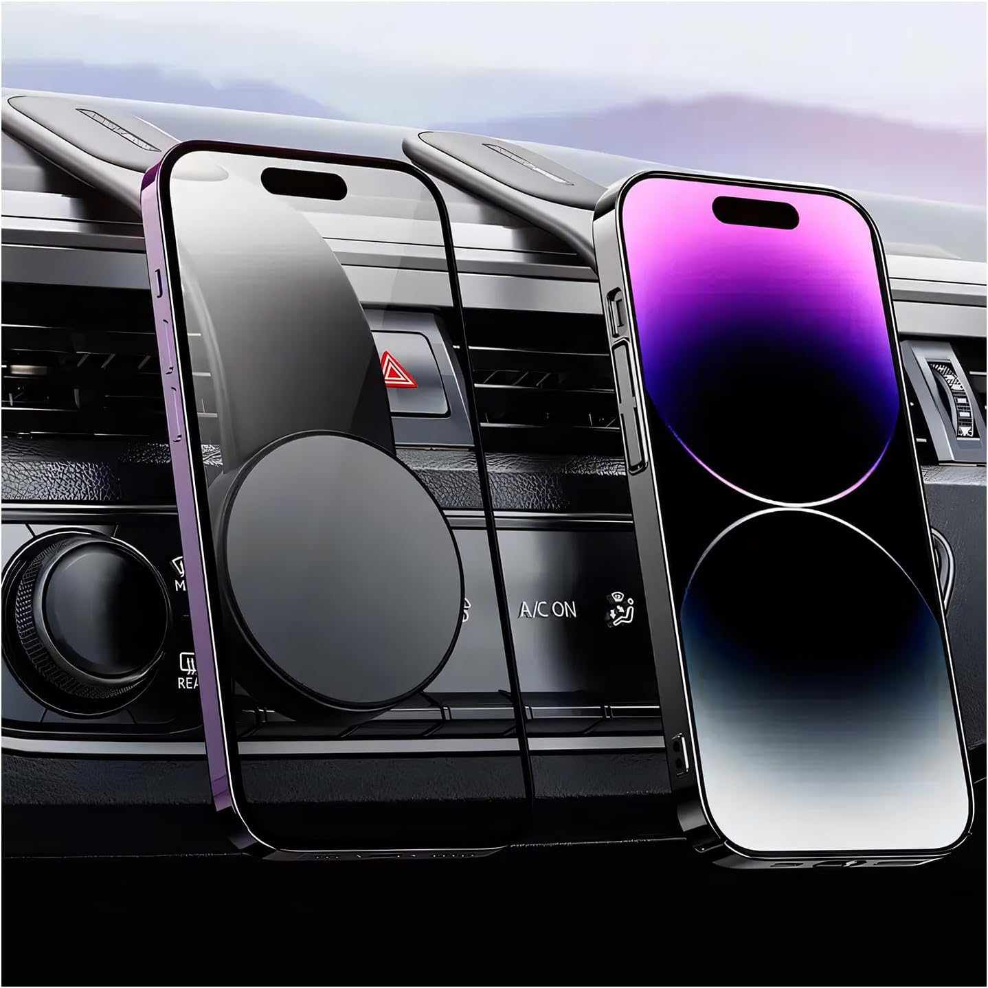 Car Charger, 15W Fast Charging Wireless Auto Phone Holder with 360° Adjustable Aluminum Arm, Magnetic Car Dashboard Phone Mount Bendable Charger Fit for Most Smartphones