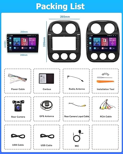 Miniatura 6 de Android 11 para Jeep Patriot Compass 2010-2016 Radio, 2G RAM 32G ROM 10 pulgadas pantalla táctil estéreo para coche con reproductor automático