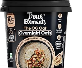 True Elements Overnight Oats The OG Oats 62g | Classic Creamy Flavour | Ready-to-Eat Breakfast | High Protein & Fibre