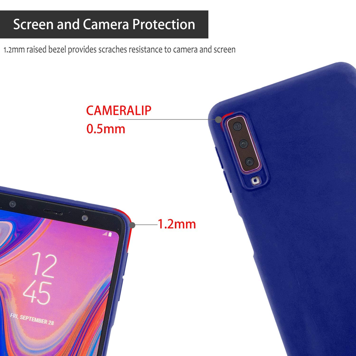 cuzz - Carcasa para Samsung Galaxy S10 Plus+(1 Protector de Pantalla de Cristal Templado) Color sólido Premium Flexible de Silicona TPU y Funda Delgada y Antideslizante, Color Negro — view 4