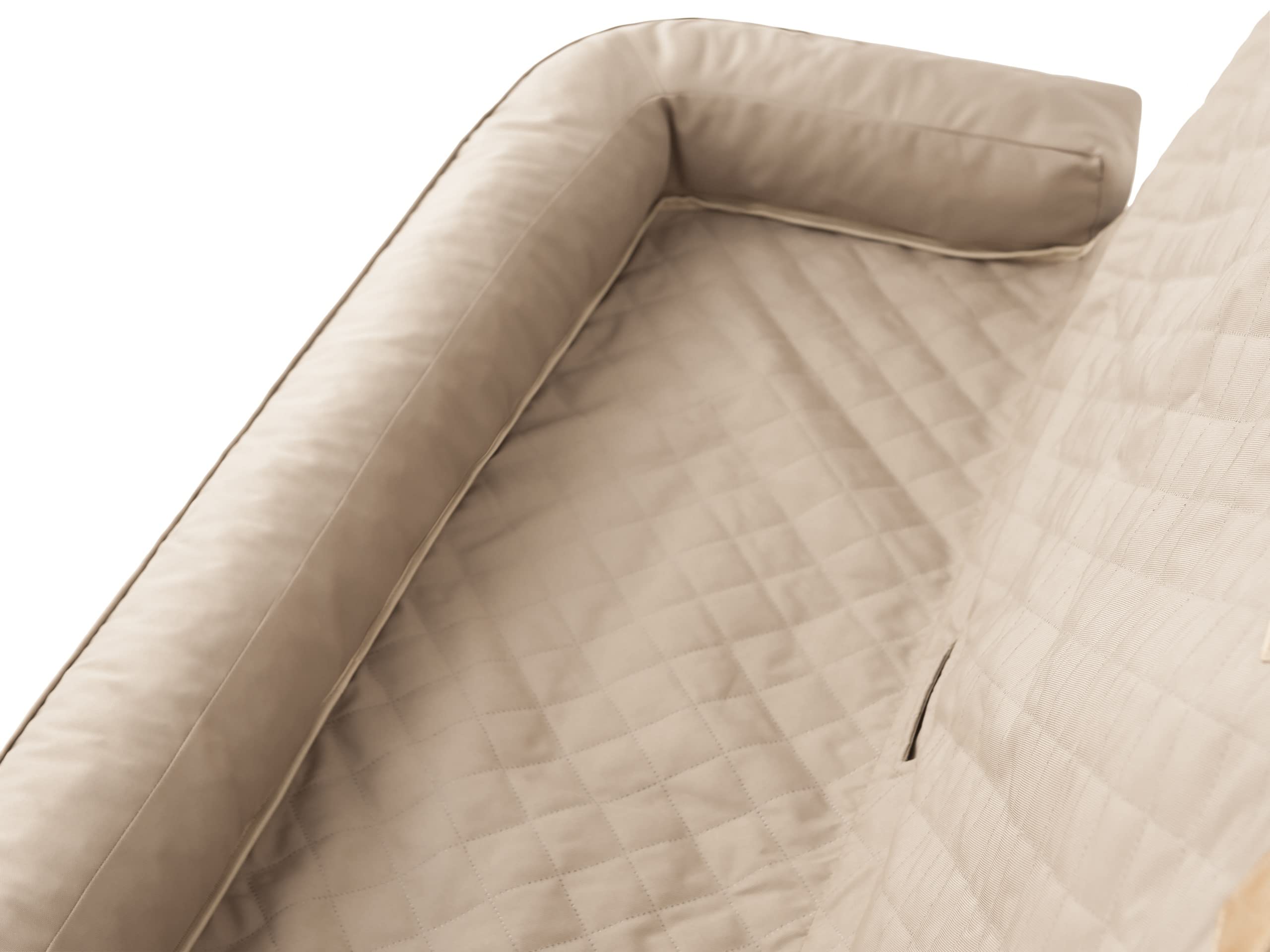 PillowPrim Hundeautositz, Hundedecke Auto rückbank, Transportbox Katze, Hundebox, Hundekorb, Hundegeschirr, Hundebett, Hundekörbchen, Beige Oxford, 133 x 45 cm