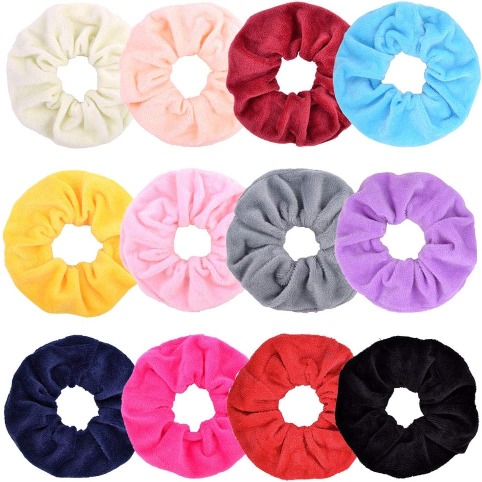 12 Pcs Hair Scrunchies Velvet Elastic Scrunchie Hair Bands Hair Ties Ponytail Holder for Girls and Women Hair Accessories