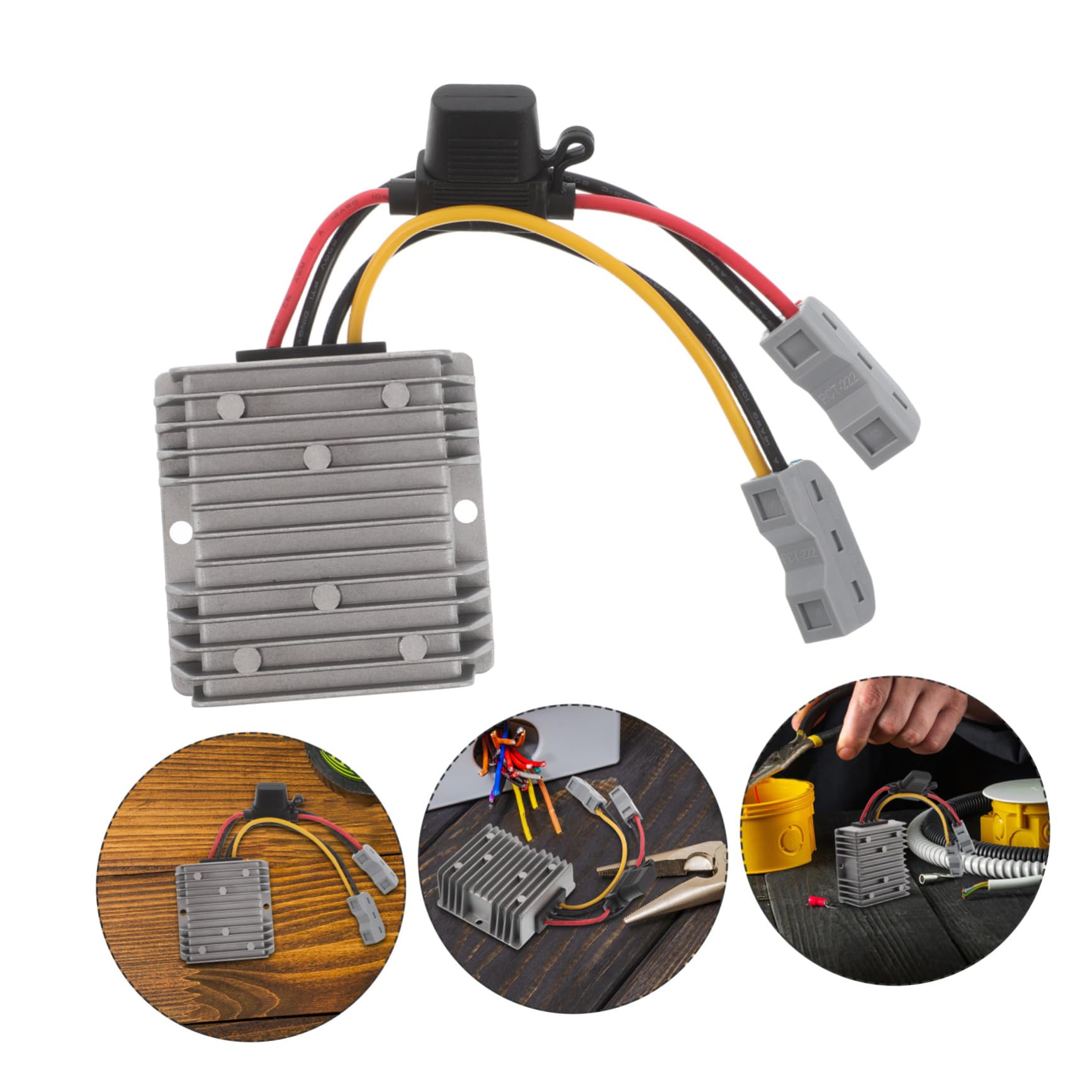 BESPORTBLE Trasformatore Step-down Dc-dc Regolatore Tensione Per Golf Auto Convertitore Con Fusibile e Terminali in Alluminio
