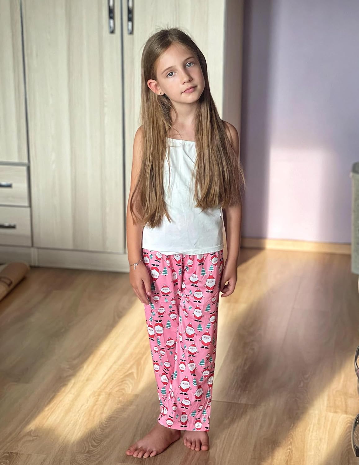 Arshiner Pajama Pants for Girls Long Sleep Plaid Pants Soft Lounge Pj Bottoms with Pockets - Image 6