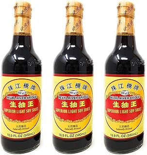 Pearl River Bridge Golden Label Superior Light Soy Sauce, Plastic Bottles, 16.9 oz. (3)
