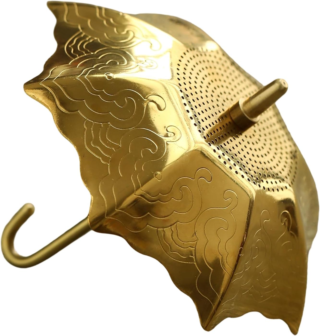 Food Grade Stainless Steel Tea Strainer with Handle, Gold